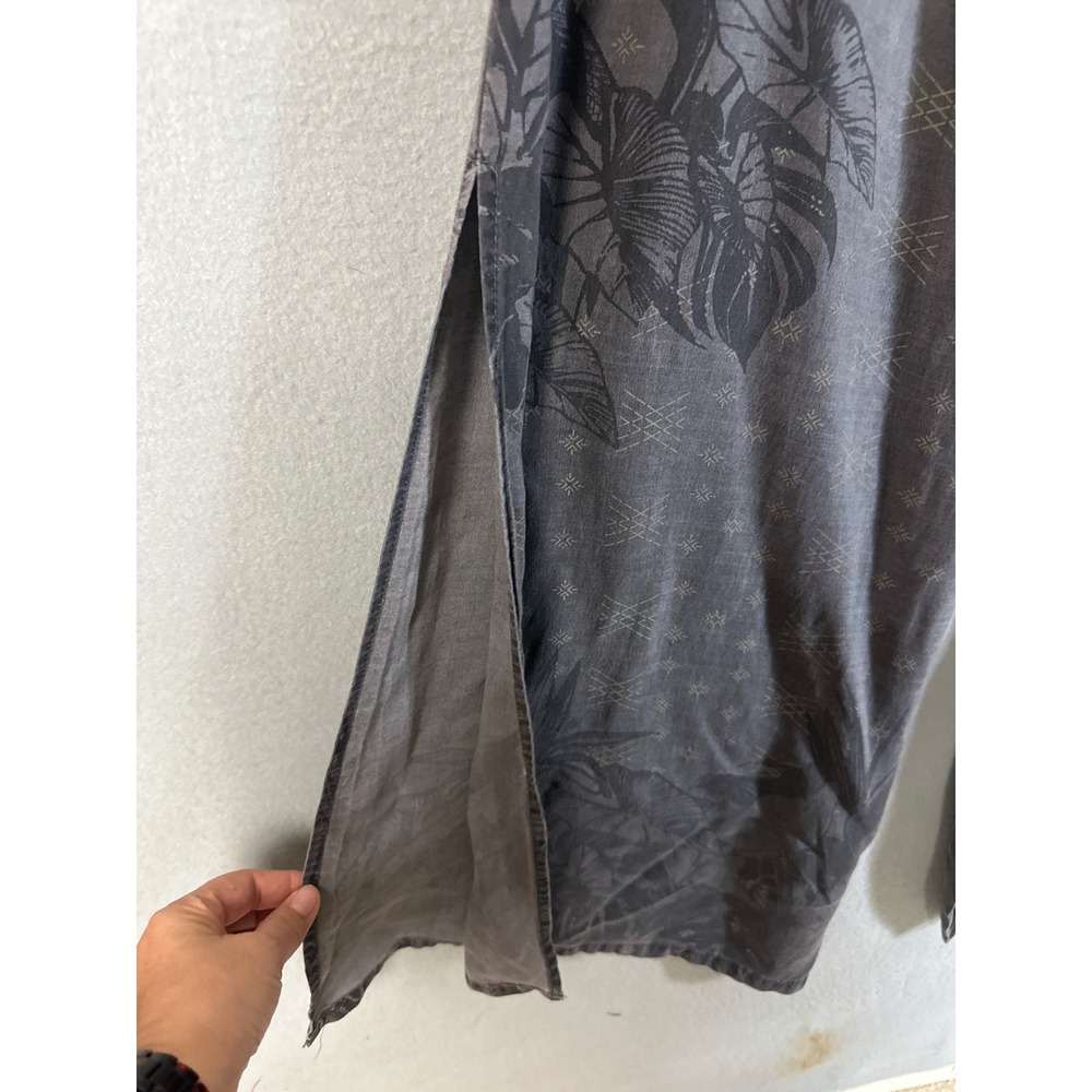 Tanoa Hawaii Denim Aiga High Waist Pant XL Black Tencel Wide Leg Tropical TP141 - Picture 2 of 13